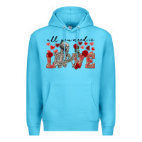 Ocean Blue Skeleton all you need is love Premium Hoodie - FaDigitalArtStudio