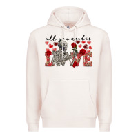 Pale Pink Skeleton all you need is love Premium Hoodie - FaDigitalArtStudio