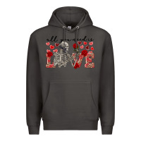 Smoke Skeleton all you need is love Premium Hoodie - FaDigitalArtStudio