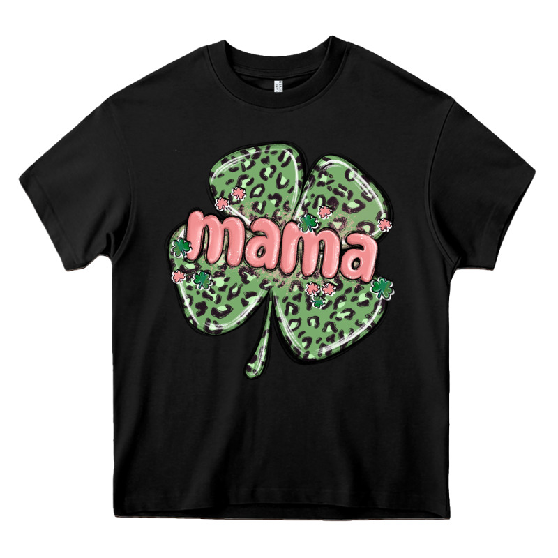 Leopard Shamrock Mama Heavy Core Tee by MaliasSmallBusiness | Teevron