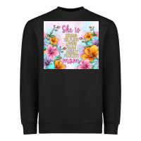 Black she is mom with flowers Heavyweight Sweatshirt - TumblerDesignByShophia