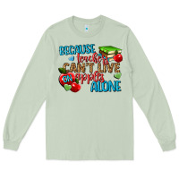 Matcha because teachers cant live on apples alone Long Sleeve Tee - NancyCooperArtShop