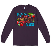 Plum because teachers cant live on apples alone Long Sleeve Tee - NancyCooperArtShop