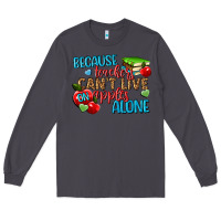 Smoke because teachers cant live on apples alone Long Sleeve Tee - NancyCooperArtShop