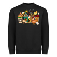 Black Chicken coffee cups Heavyweight Sweatshirt - HowdyJamesFarm
