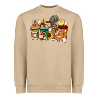 Chicken Coffee Cups Heavyweight Sweatshirt | Teevron