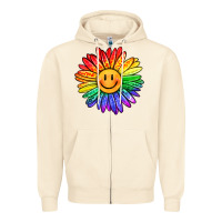 Sandshell rainbow smiley face sunflower Zipper Hoodie - OliviaCreatesArt