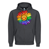 Smoke rainbow smiley face sunflower Zipper Hoodie - OliviaCreatesArt