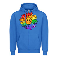 True Royal rainbow smiley face sunflower Zipper Hoodie - OliviaCreatesArt