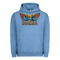 Pigment Pebble Blue Western American Mama With Sunflowers Urban Hoodie - LillyAllenDesigns