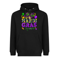 Black mardi gras squad Heavyweight Hoodie - FaDigitalArtStudio