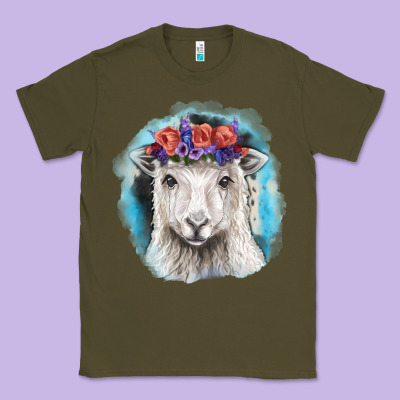 Sunflower Sheep With Background Classic Tee Designed By Ranaportraitstore