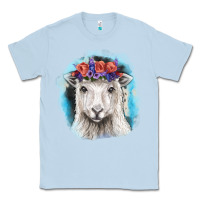 Dusty Blue Sunflower Sheep With Background Classic Tee - RanaPortraitStore