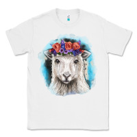 White Sunflower Sheep With Background Classic Tee - RanaPortraitStore