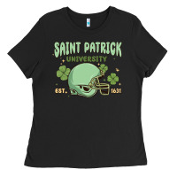 Black saint patrick university Ladies Tee - MaliasSmallBusiness