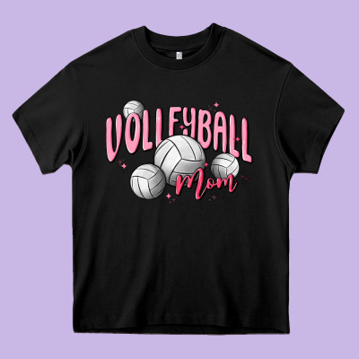 Volleyball Mom Heavy Core Tee Designed By Maliassmallbusiness