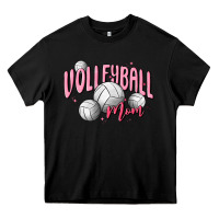 Black volleyball mom Heavy Core Tee - MaliasSmallBusiness
