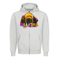 Dove Grey softball grandma Zipper Hoodie - OliviaCreatesArt
