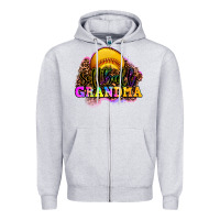 Heather Grey softball grandma Zipper Hoodie - OliviaCreatesArt