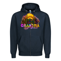 Navy softball grandma Zipper Hoodie - OliviaCreatesArt