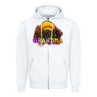 White softball grandma Zipper Hoodie - OliviaCreatesArt