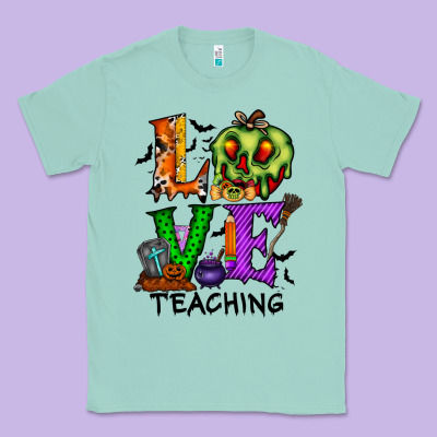 Love Taching Halloween Classic Tee Designed By Racoondesign