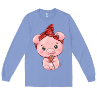 Colony Blue cute pig Long Sleeve Tee - texasbilliewilder