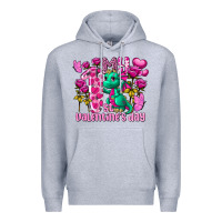 Heather Grey My first Valentine's Day Dragon Premium Hoodie - FaDigitalArtStudio