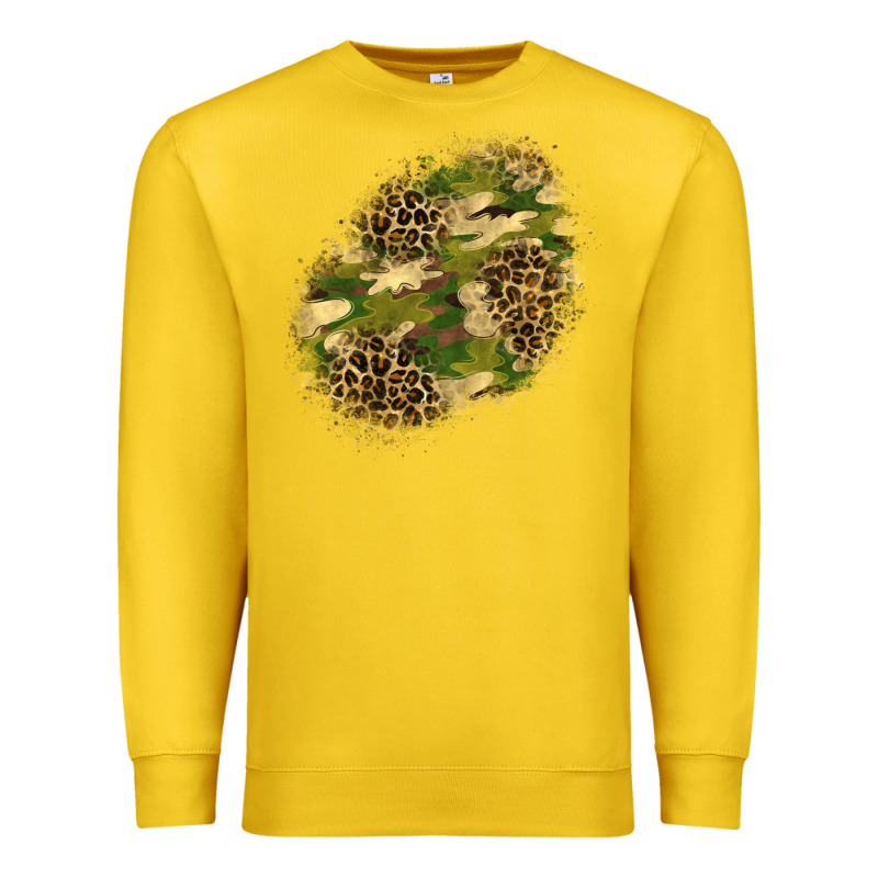 Camouflage And Leopard Patch  5 Premium Sweatshirt by BundleAndBundleShop | Teevron