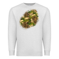 Oatmeal Heather camouflage and leopard patch  5 Premium Sweatshirt - BundleAndBundleShop