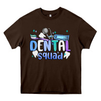 Chocolate Brown dental squad Heavy Core Tee - MaliasSmallBusiness