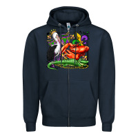 Navy mardi gras pelican crawfish crocodile Zipper Hoodie - OliviaCreatesArt