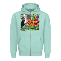 Seafoam mardi gras pelican crawfish crocodile Zipper Hoodie - OliviaCreatesArt
