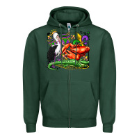 Sports Green mardi gras pelican crawfish crocodile Zipper Hoodie - OliviaCreatesArt