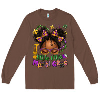 Chestnut little miss mardi gras afro messy bun kid Long Sleeve Tee - texasbilliewilder