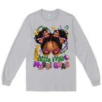 Moon Dust little miss mardi gras afro messy bun kid Long Sleeve Tee - texasbilliewilder