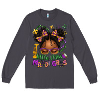 Smoke little miss mardi gras afro messy bun kid Long Sleeve Tee - texasbilliewilder