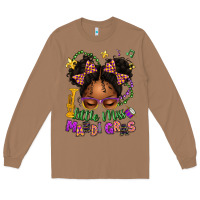 Toasted Coconut little miss mardi gras afro messy bun kid Long Sleeve Tee - texasbilliewilder