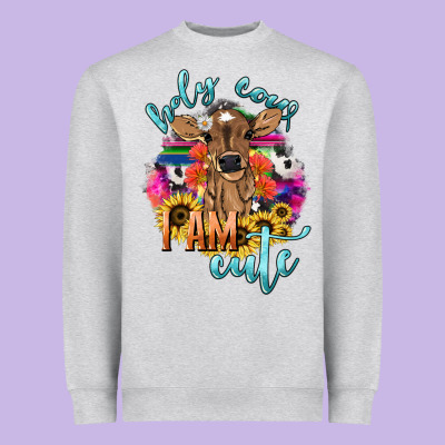 Holy Cow I Am Cute Baby Cow Heavyweight Sweatshirt Designed By Howdyjamesfarm