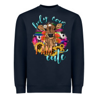 Navy Holy cow i am cute baby cow Heavyweight Sweatshirt - HowdyJamesFarm