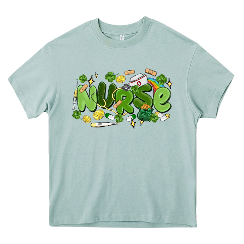 St.patrick's Day Nurse Heavy Core Tee by MaliasSmallBusiness | Teevron