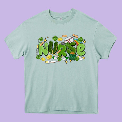St.patrick's Day Nurse Heavy Core Tee Designed By Maliassmallbusiness