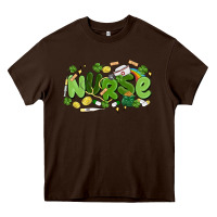 Chocolate Brown st.patrick's day nurse Heavy Core Tee - MaliasSmallBusiness