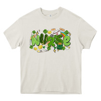 Cream st.patrick's day nurse Heavy Core Tee - MaliasSmallBusiness