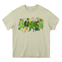 Mossy st.patrick's day nurse Heavy Core Tee - MaliasSmallBusiness