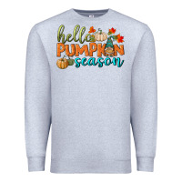 Heather Grey hello pumpkin season Premium Sweatshirt - BundleAndBundleShop