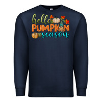 Navy hello pumpkin season Premium Sweatshirt - BundleAndBundleShop