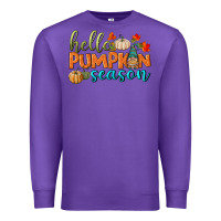 Purple hello pumpkin season Premium Sweatshirt - BundleAndBundleShop