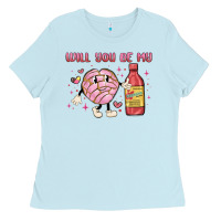 Baby Blue will you be my Ladies Tee - MaliasSmallBusiness