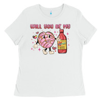 White will you be my Ladies Tee - MaliasSmallBusiness